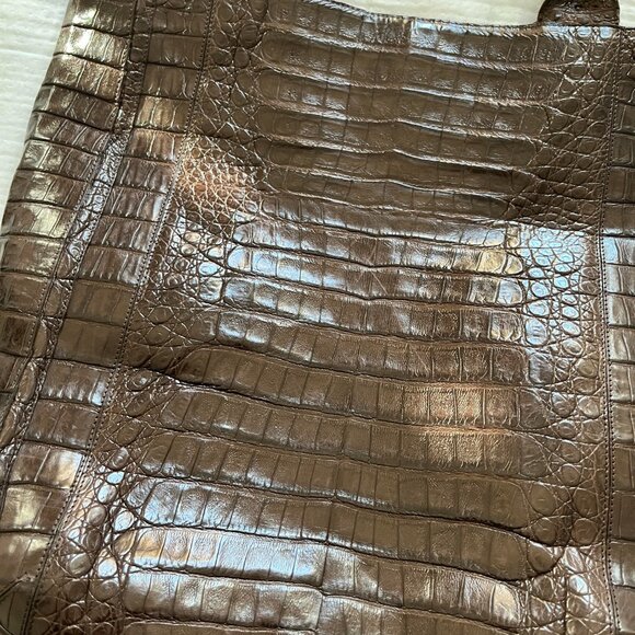 Nancy Gonzlez Brown Crocodile leather handbag tote cabas - Picture 3 of 14